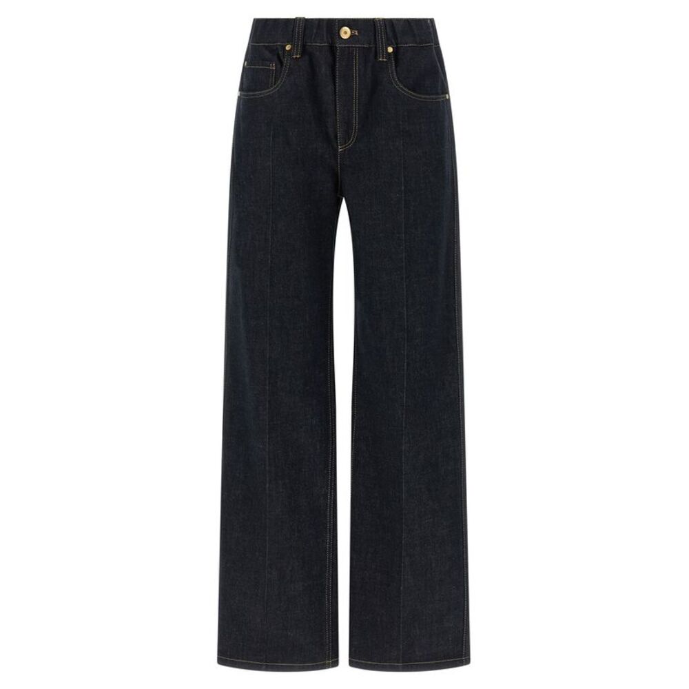 Brunello Cucinelli Blue Cotton Jeans Women's Denim